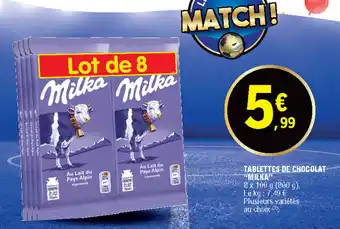 E.Leclerc Tablettes de chocolat "milka" offre