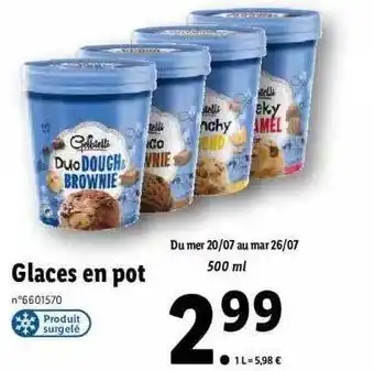 Lidl Glaces En Pot Gellatelli offre