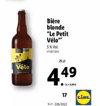 Lidl Bière Blonde offre