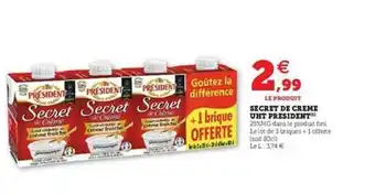 U Express Secret De Crème Uht Président offre