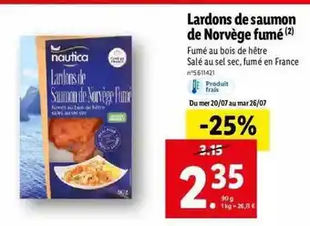 Lidl Lardons De Saumon De Norvège Fumé offre