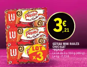 E.Leclerc Gateau mini roules chocolat "pepito" offre