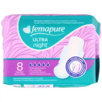 Action Serviette Hygiénique Femapure Night 6 offre