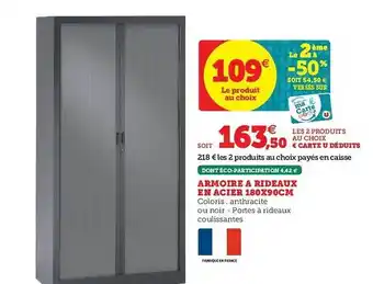 Hyper U Armoire à Rideaux En Acier 180x90cm offre