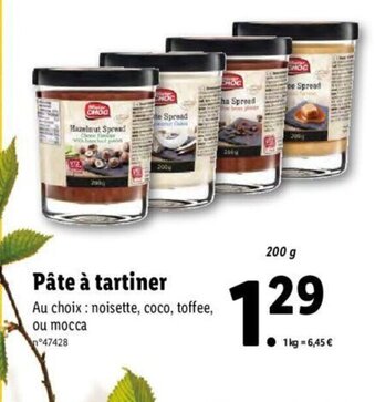 Lidl Pâte à tartiner offre