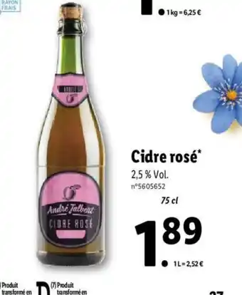Lidl Cidre Rosé offre