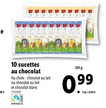 Lidl 10 sucettes au chocolat offre