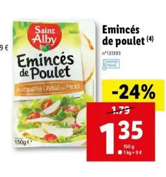 Lidl Emincés de poulet offre