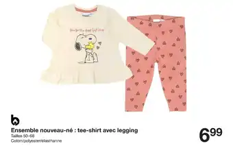Zeeman Ensemble nouveau-né : tee-shirt avec legging offre