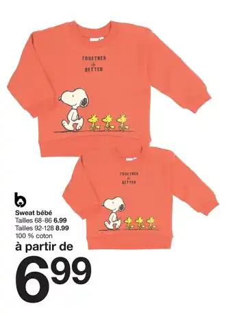Zeeman Sweat bébé offre