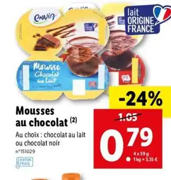 Lidl Mousses au chocolat offre