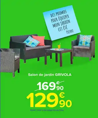 Carrefour Market Salon De Jardin Grivola offre