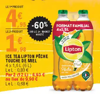 E.Leclerc Ice tea lipton pêche touche de miel offre