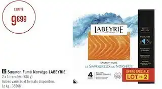 Géant Casino Labeyrie saumon fumé norvège offre