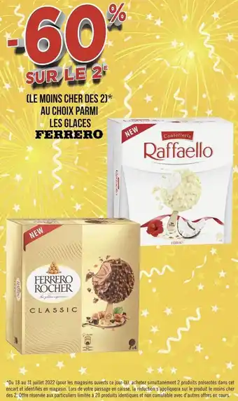 Géant Casino Ferrero bon plan sur les les glaces de la marque ferrero offre