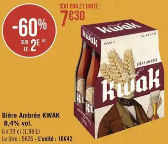 Géant Casino Kwak bière ambrée 8,4% vol. offre