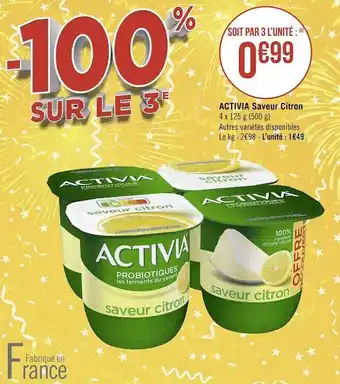 Géant Casino Danone activia saveur citron offre
