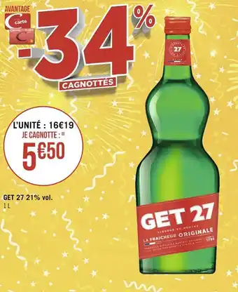 Géant Casino Get get 27 21% vol. offre