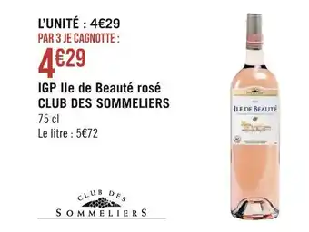 Géant Casino Club des sommeliers igp ile de beauté rosé offre