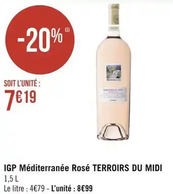 Géant Casino Terroirs du midi igp méditerranée rosé offre