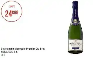 Géant Casino Heidsieck & c° champagne monopole premier cru brut offre