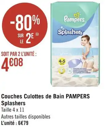 Géant Casino Pampers couches culottes de bain splashers offre