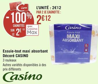 Géant Casino Casino essuie-tout maxi absorbant décoré offre