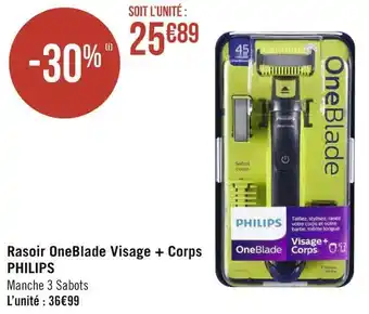 Géant Casino Philips rasoir oneblade visage + corps offre