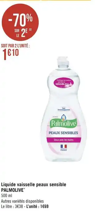 Géant Casino Palmolive liquide vaisselle peaux sensible * offre