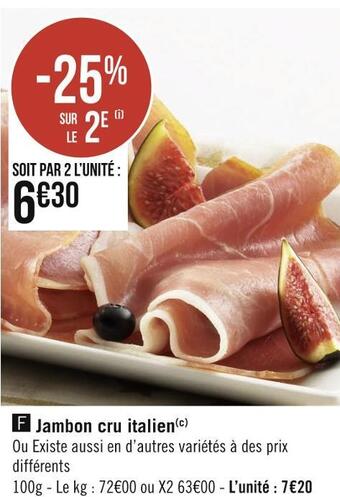 Géant Casino Jambon cru italien offre