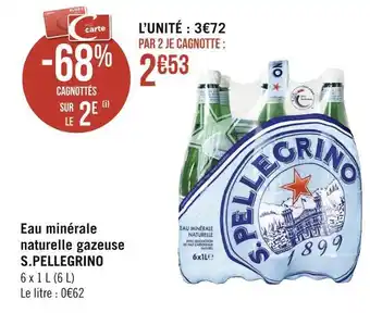 Géant Casino S.pellegrino eau minérale naturelle gazeuse offre