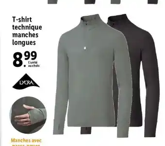 Lidl T-shirt technique manches longues offre