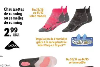 Chausettes de running ou semelles de running