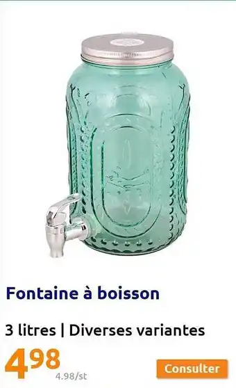 Action Fontaine à Boisson offre