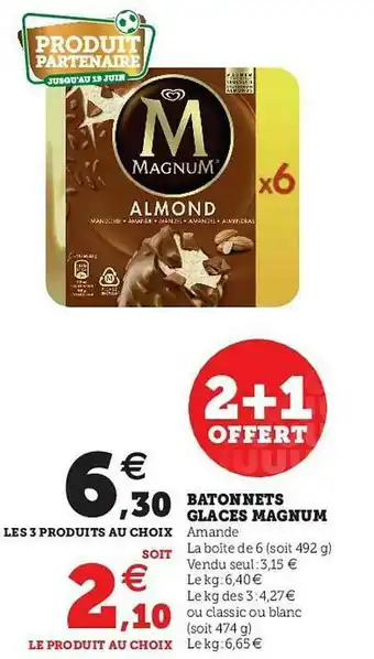 U Express Batonnets Glaces Magnum offre