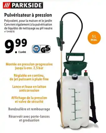 Lidl Pulvérisateur à pression offre