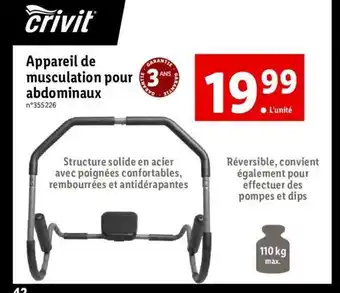 Lidl Appareil de musculation pour abdominaux offre