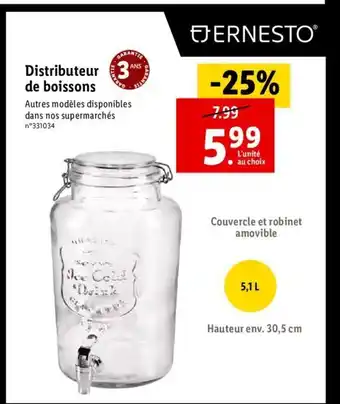 Lidl Distributeur de boissons offre