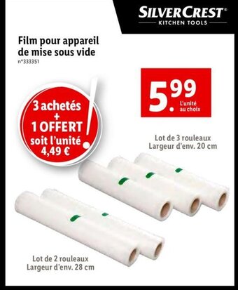 Lidl Film pour appareil de mise sous vide offre