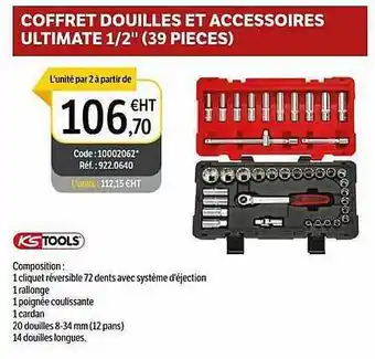 Ks Tools Coffret Douilles Et Accessoires Ultimate 1 2