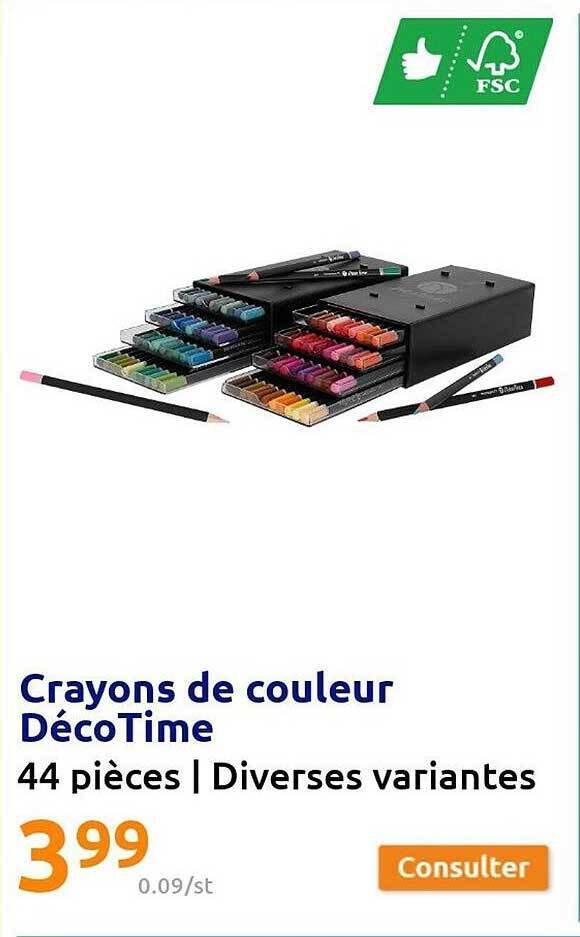 Promo Crayons De Couleur Décotime chez Action