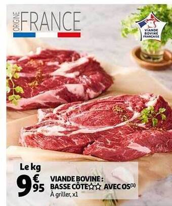 Auchan Viande Bovine: Basse Côte Avec Os offre