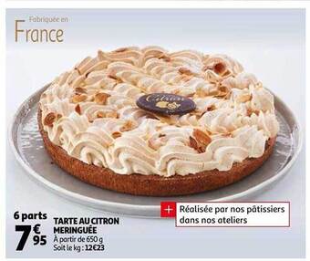 Auchan Tarte Au Citron Meringuée offre