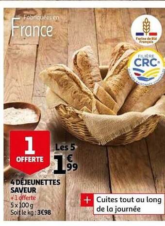Auchan 4 Déjeunettes Saveur offre