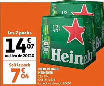 Auchan Bière Blonde Heineken offre