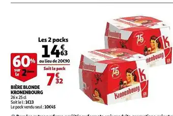 Auchan Bière Blonde Kronenbourg 60% Sur Le 2ème offre
