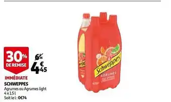 Auchan Schweppes 30% De Remise Immédiate offre