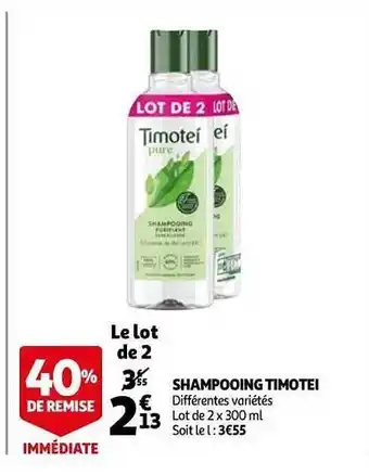 Auchan Shampooing Timotei 40% De Remise Immédiate offre