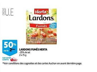 Auchan Lardons Fumés Herta offre
