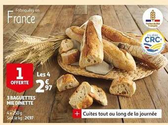 Auchan 3 Baguettes Mie Dinette offre